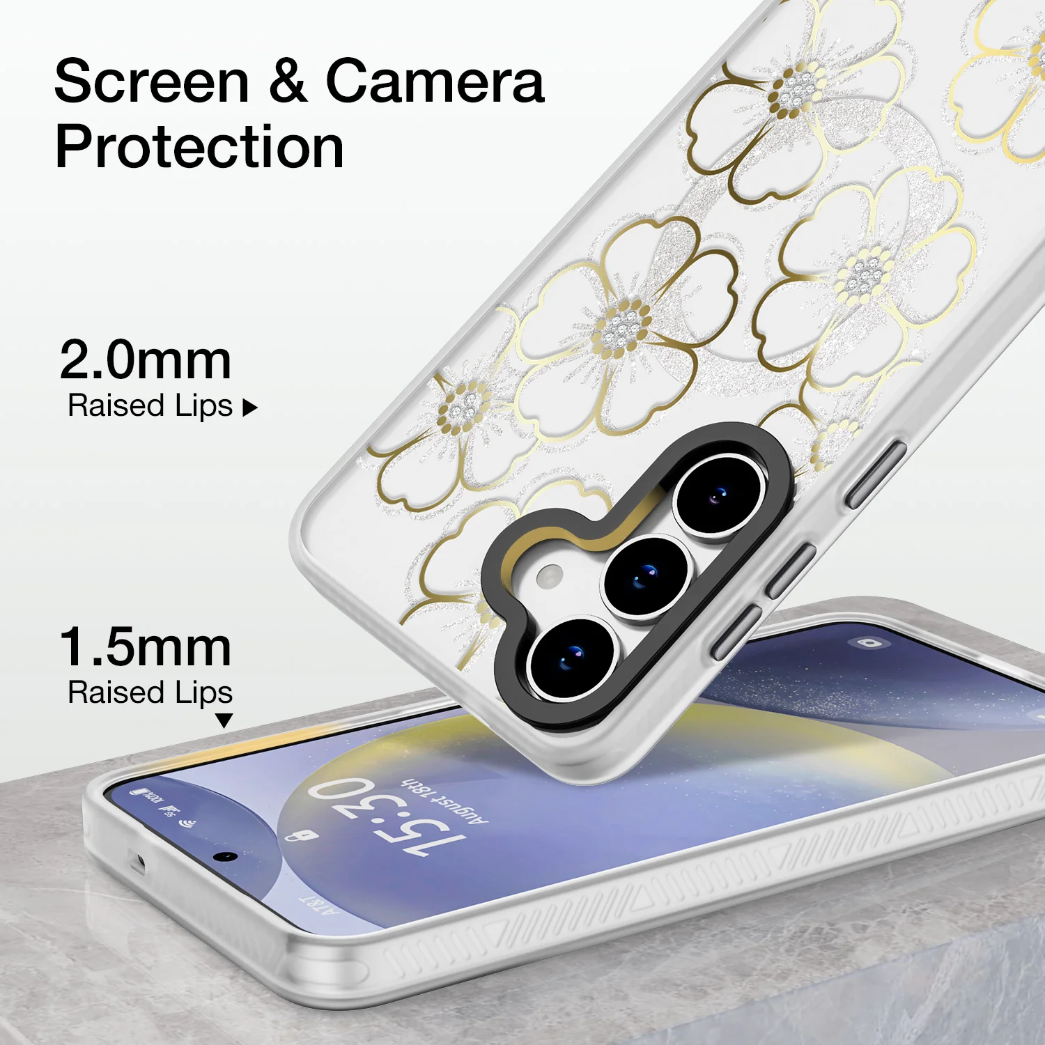Tough On Samsung Galaxy S25 Plus Case IMD Emerald With MagSafe Golden Floral - Image 4