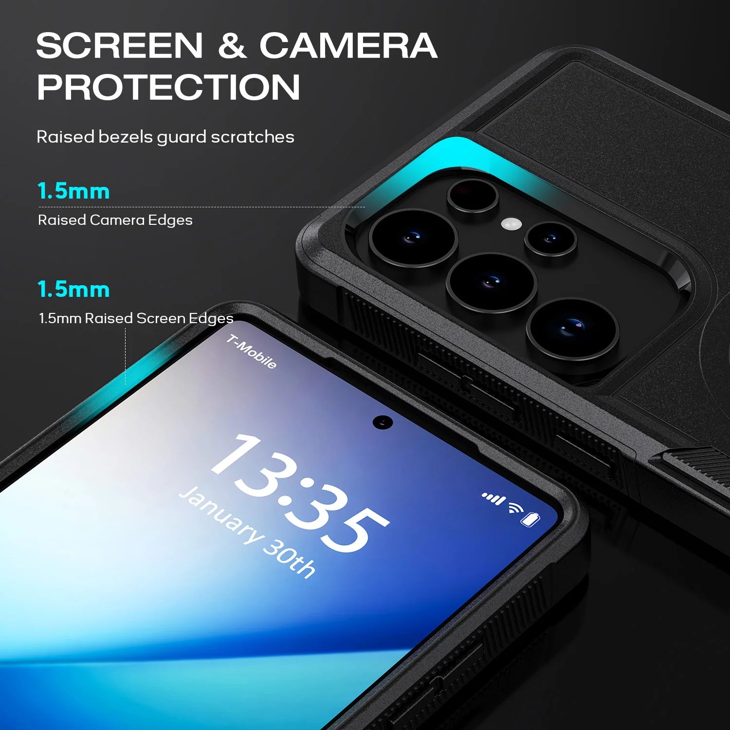 Tough On Samsung Galaxy S25 Ultra Case with MagSafe Heavy Armor Black - Image 4