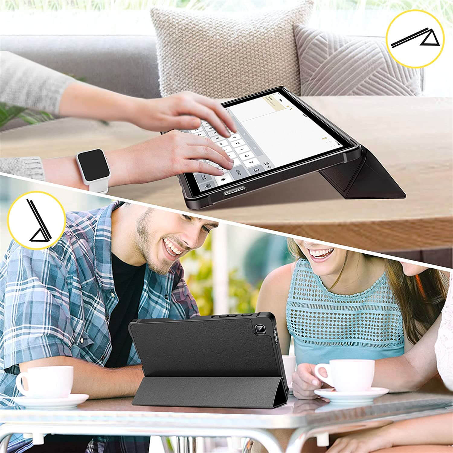 Tough On Samsung Galaxy Tab A7 Lite 8.7" Smart Cover Case Black - Image 7