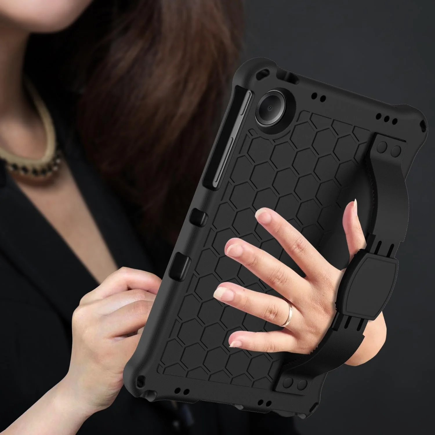 Tough On Samsung Galaxy Tab A9 Plus 11" Case EVA Beehive Style Handle Stand Cover - Image 5