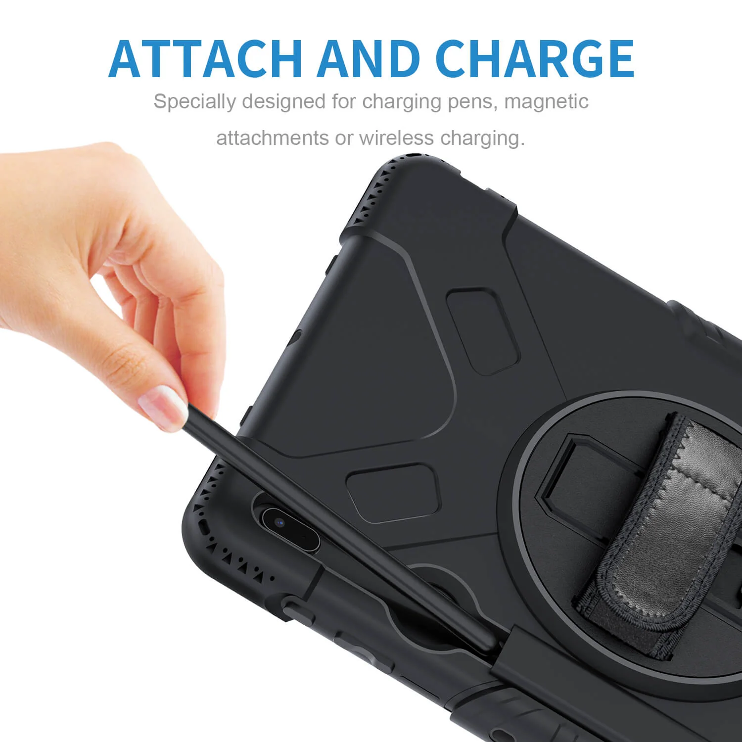 Tough on Samsung Galaxy Tab S7+ / S7 FE Case Rugged Protection Black - Image 10