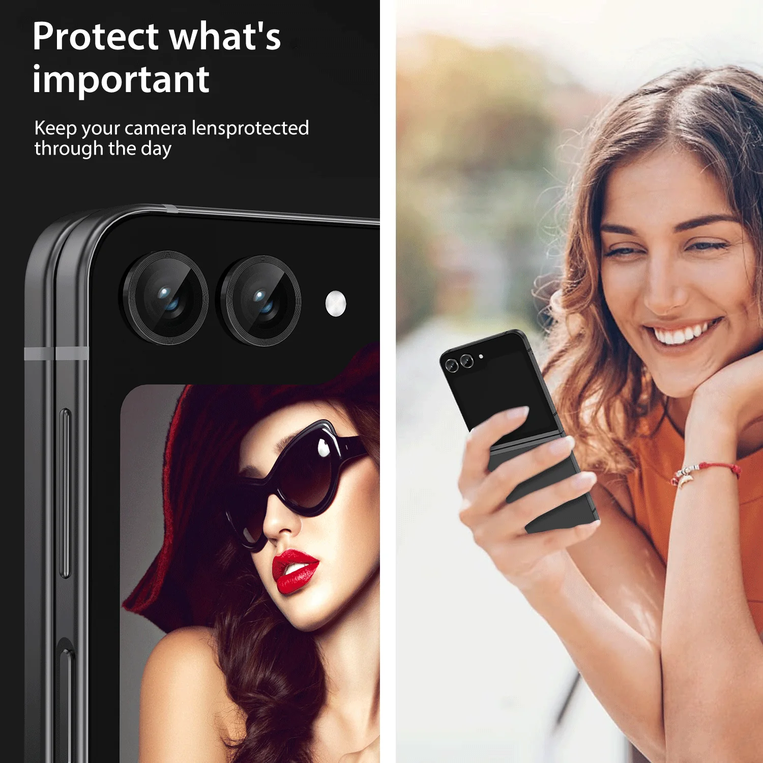 Tough On Samsung Galaxy Z Flip6 Camera lens Protector Tempered Glass Individual Ring - Image 6