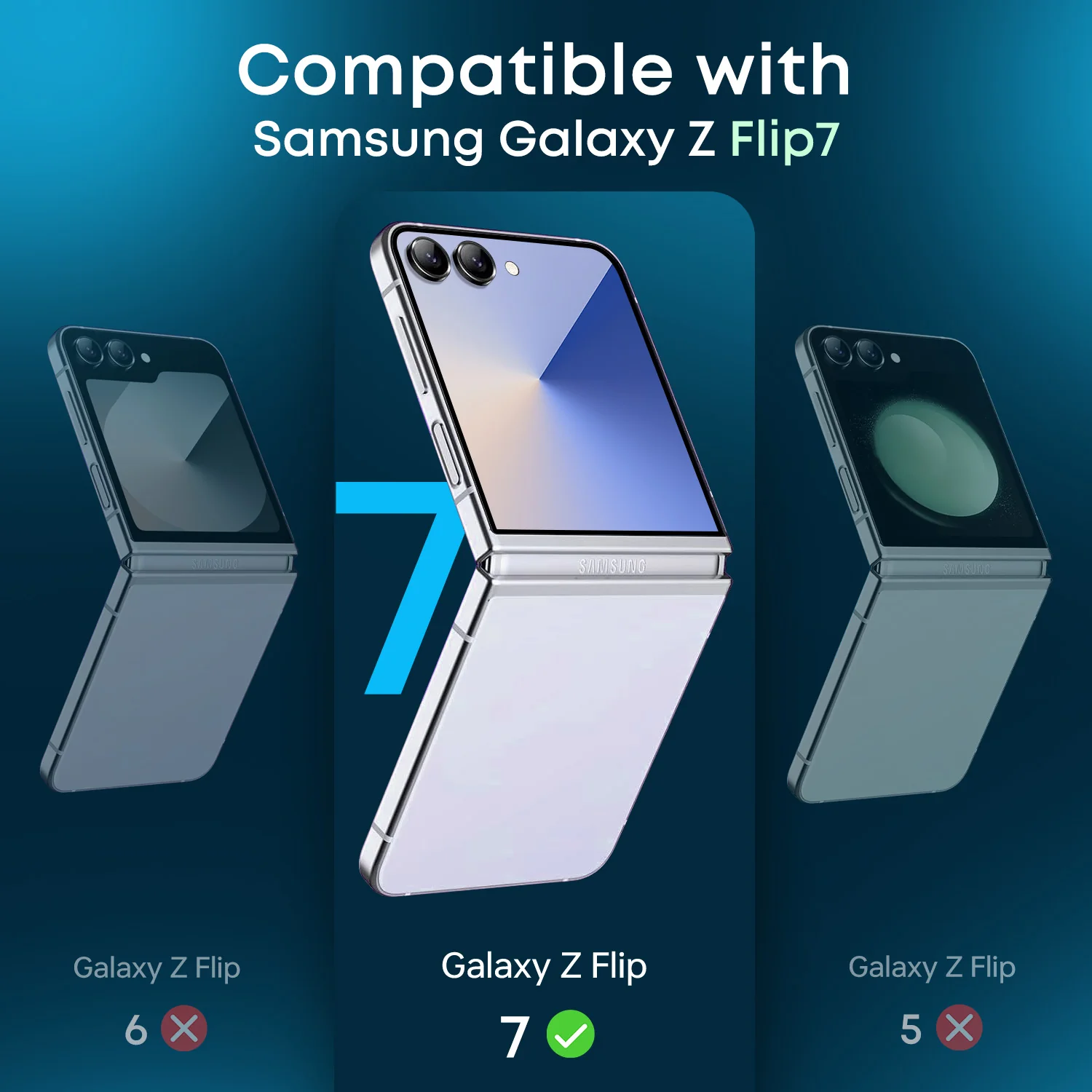 Tough On Samsung Galaxy Z Flip7 Tempered Glass Screen Protector - Image 2