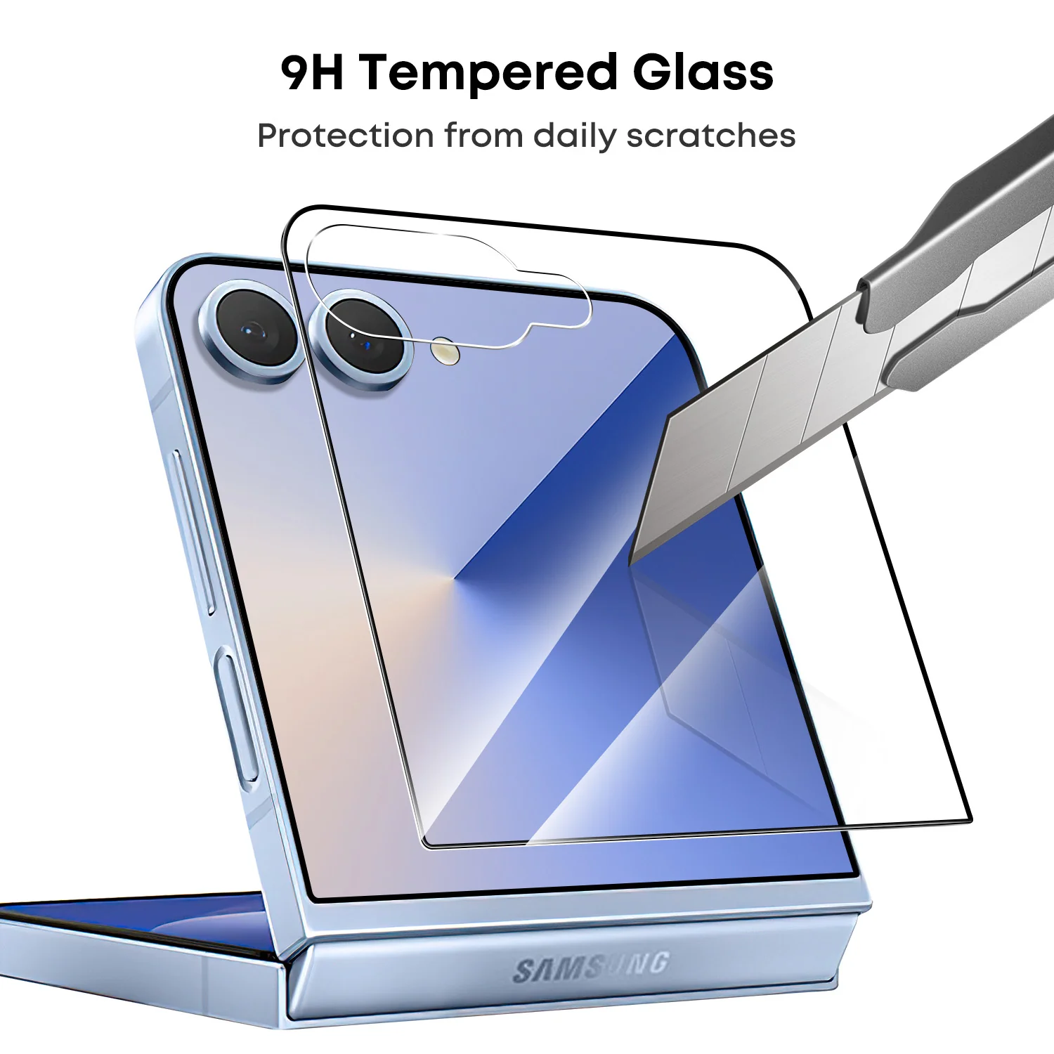Tough On Samsung Galaxy Z Flip7 Tempered Glass Screen Protector - Image 3
