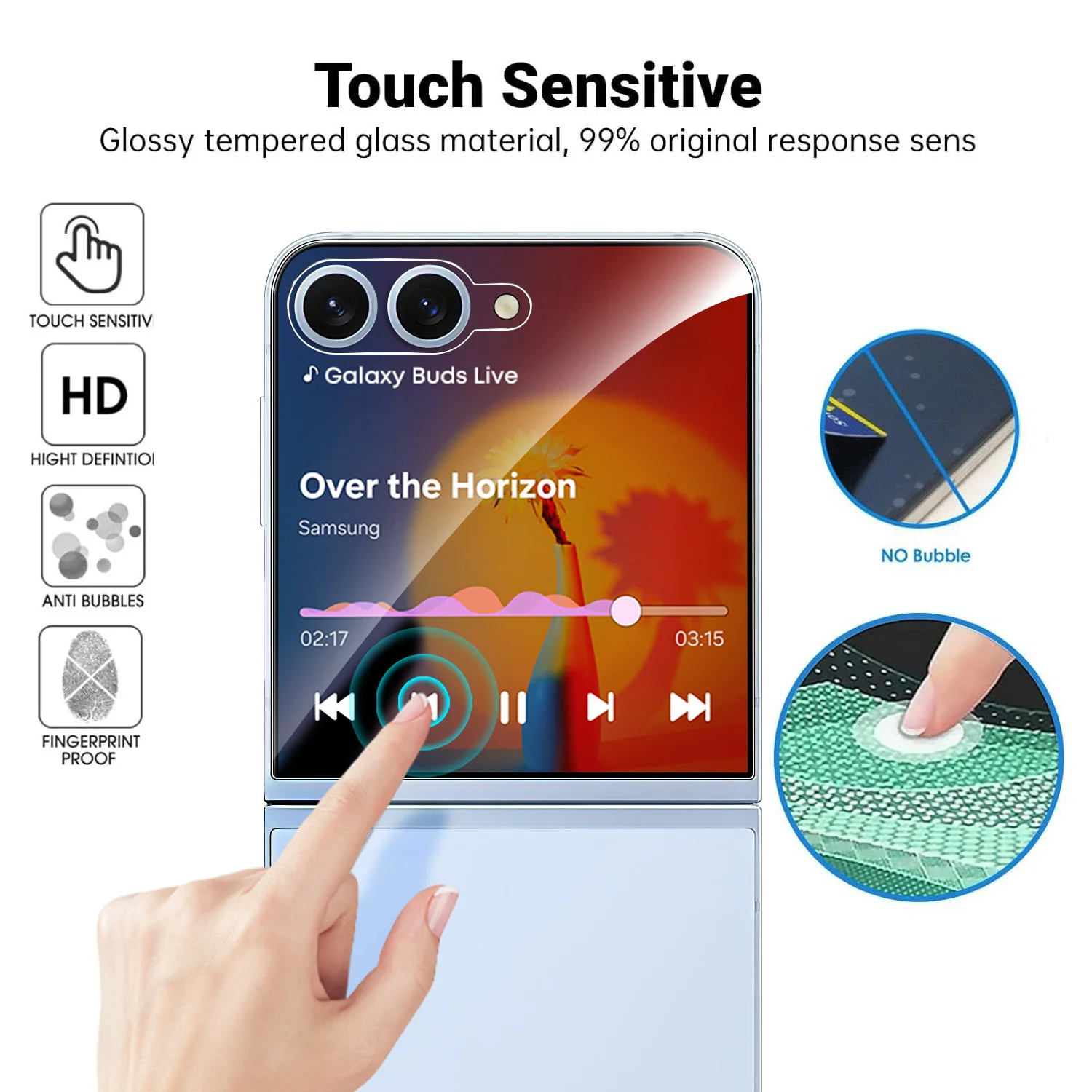 Tough On Samsung Galaxy Z Flip7 Tempered Glass Screen Protector - Image 5