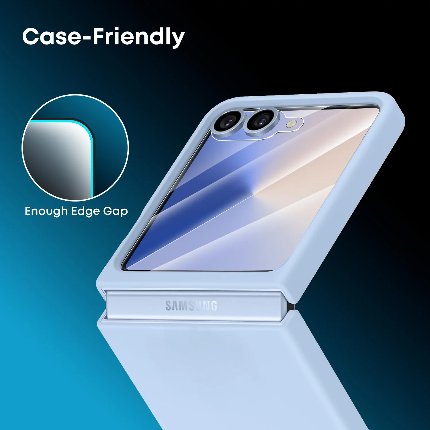Tough On Samsung Galaxy Z Flip7 Tempered Glass Screen Protector - Image 6