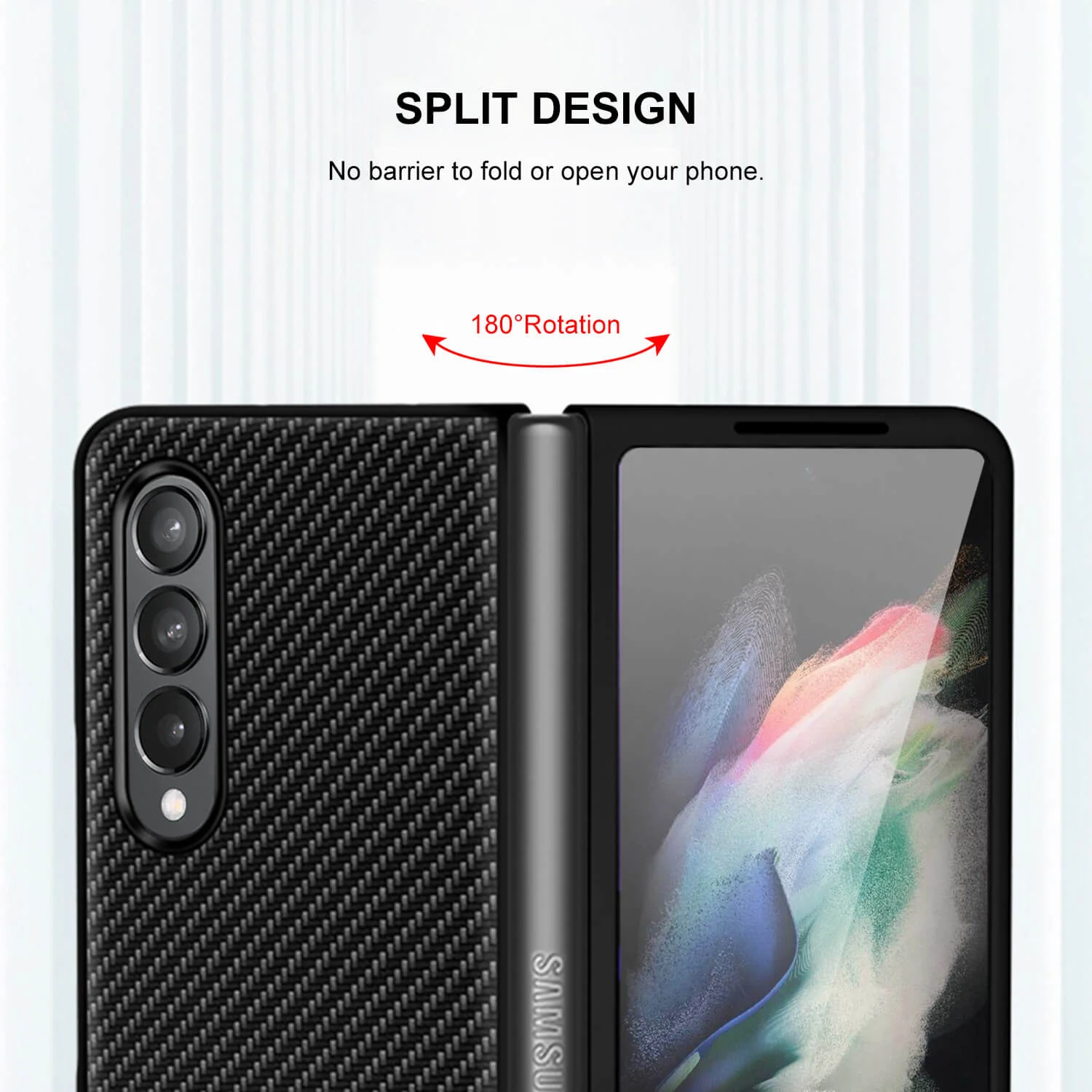 Tough On Samsung Galaxy Z Fold 3 Case Aramid Fibre Black - Image 5