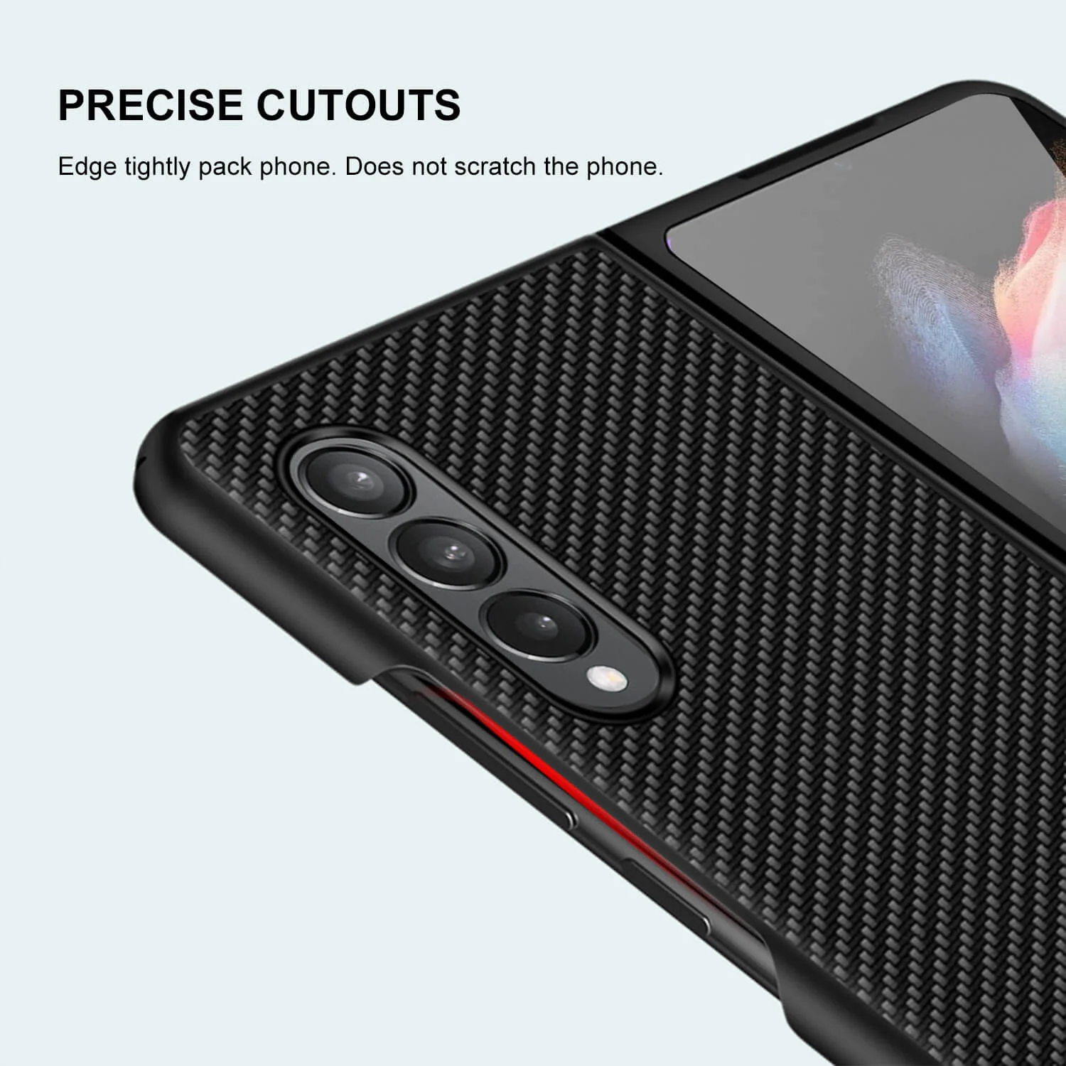 Tough On Samsung Galaxy Z Fold 3 Case Aramid Fibre Black - Image 7