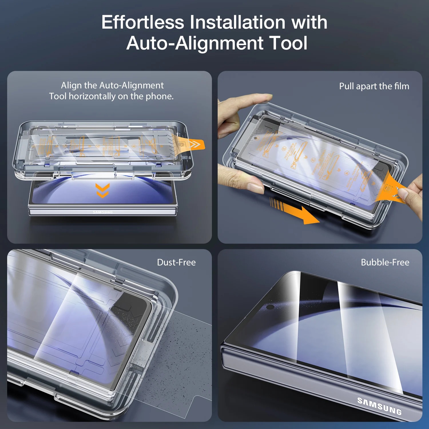 Tough On Samsung Galaxy Z Fold4 5G Tempered Glass Screen Protector with Installation Kit - Image 6