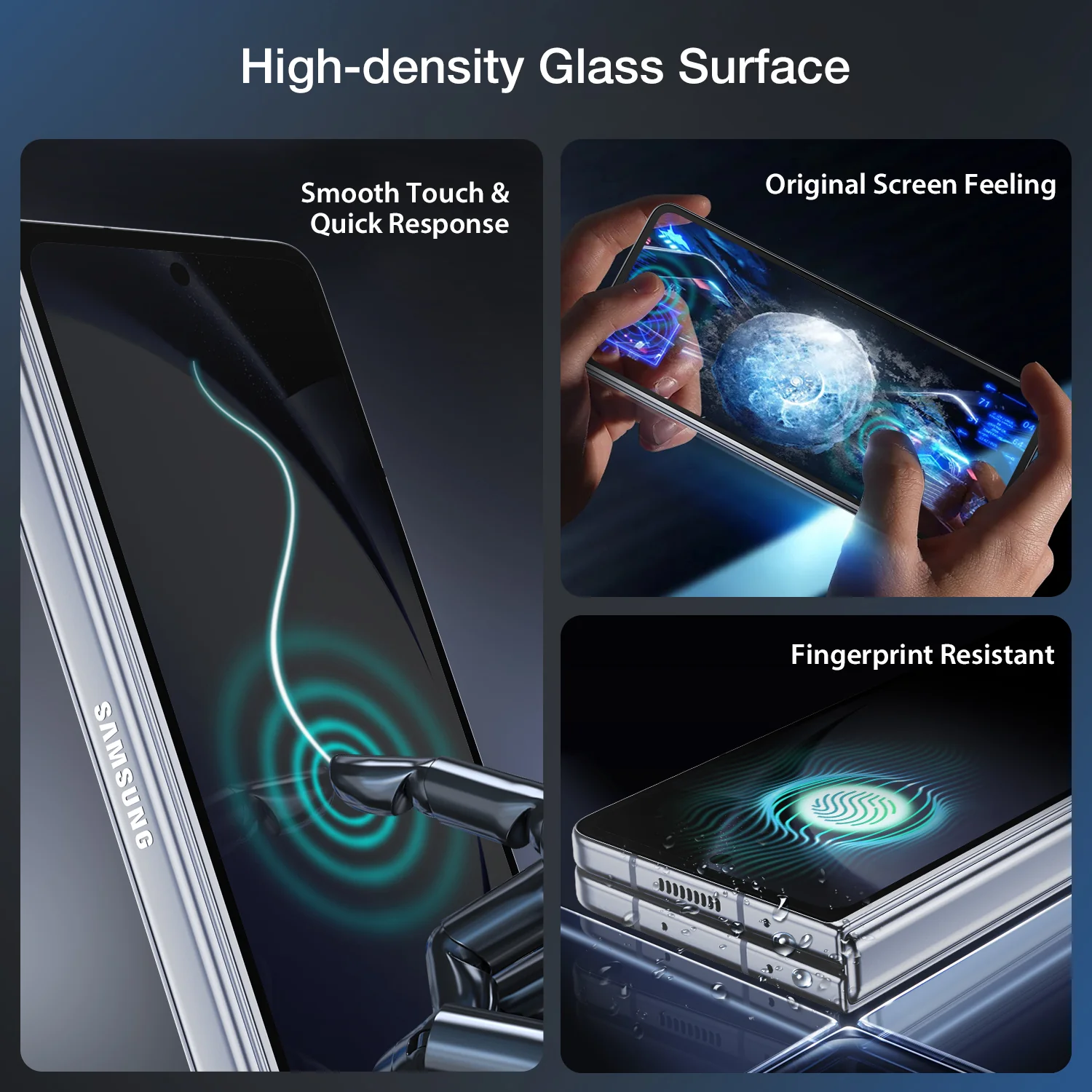 Tough On Samsung Galaxy Z Fold5 5G Tempered Glass Screen Protector with Installation Kit - Image 3