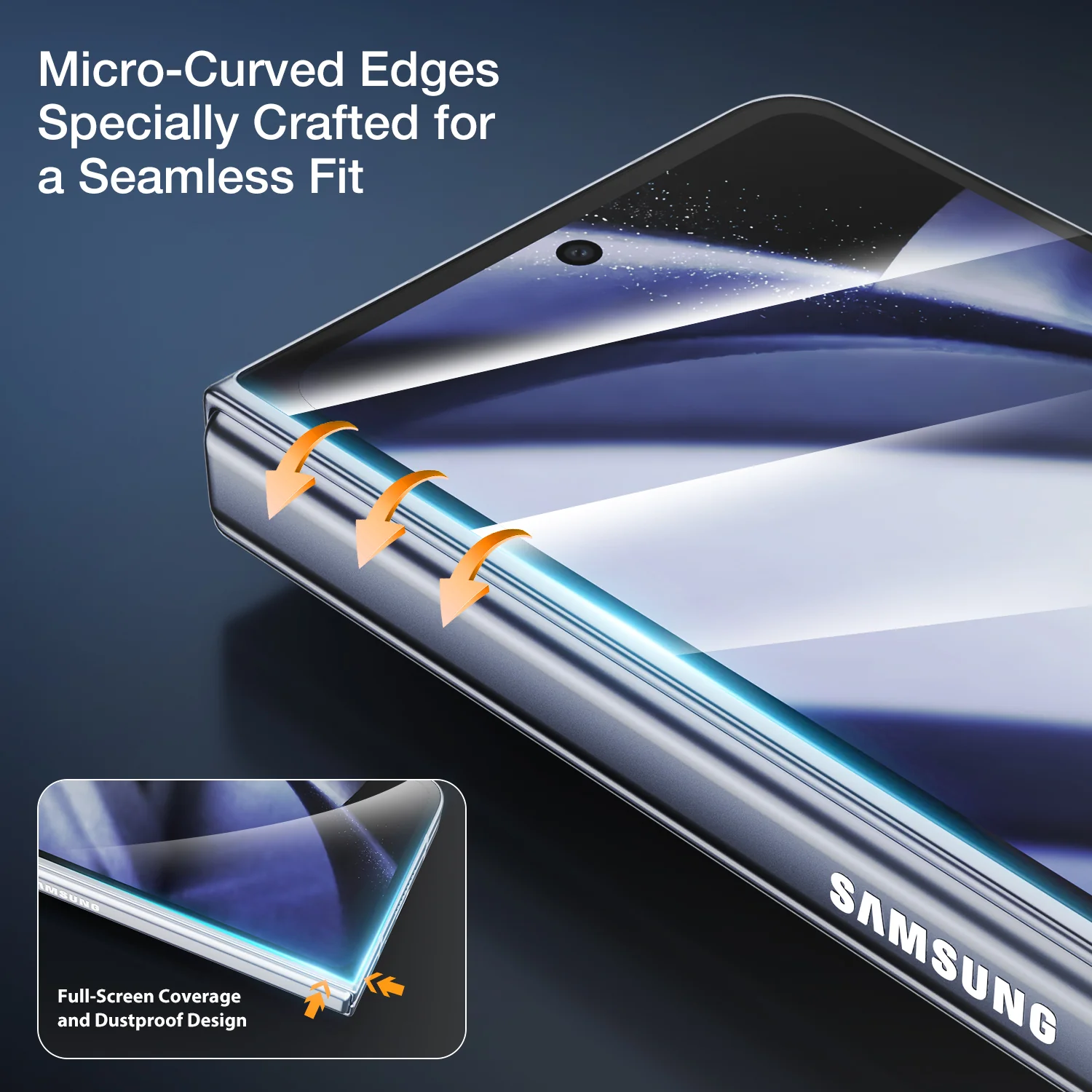 Tough On Samsung Galaxy Z Fold5 5G Tempered Glass Screen Protector with Installation Kit - Image 4