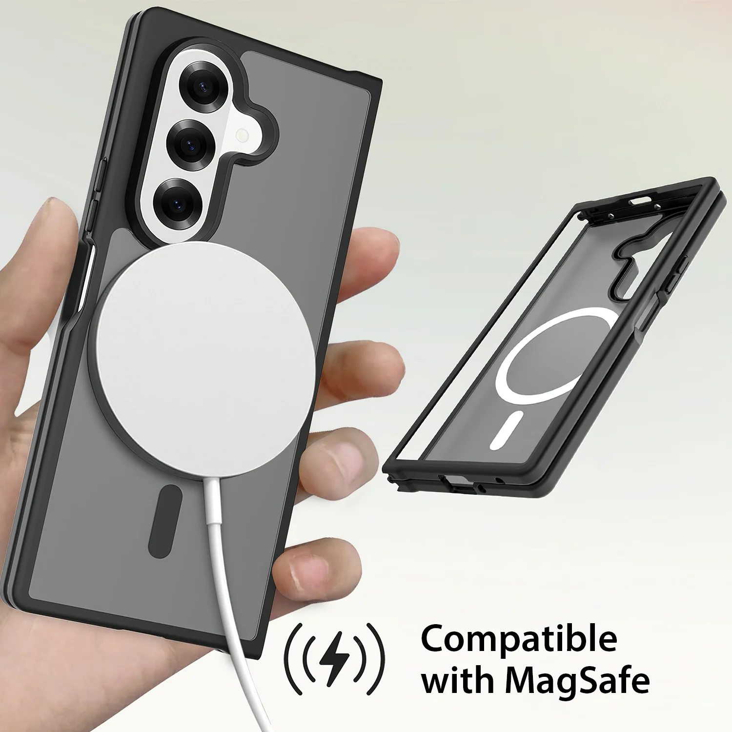 Tough On Samsung Galaxy Z Fold7 Case with MagSafe Matte Black - Image 4
