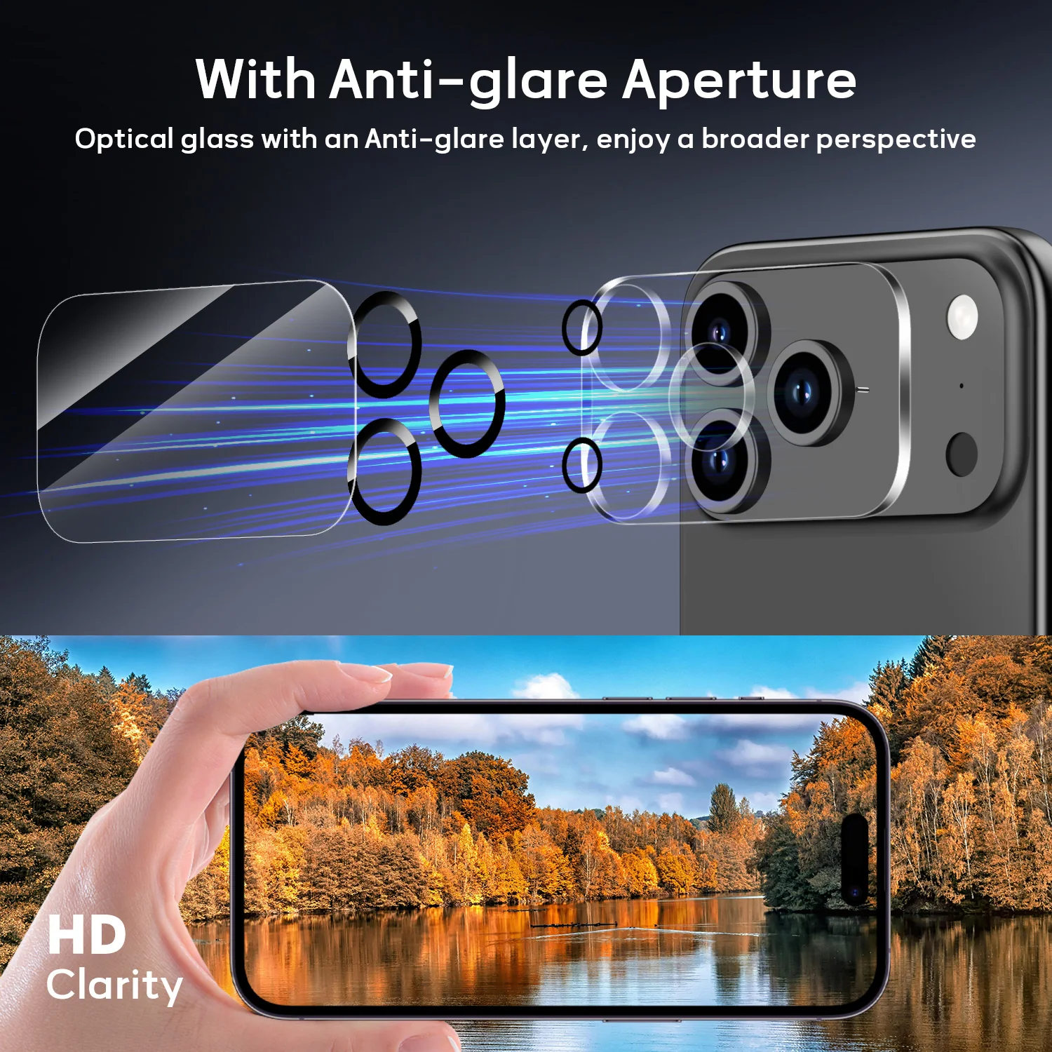 Tough On Rear Camera Protector Tempered Glass for iPhone 17 Series - Image 5