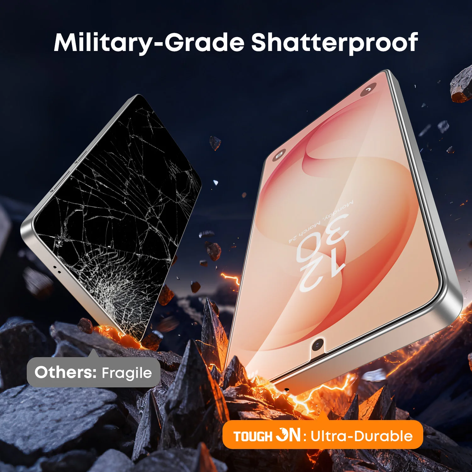 Tough On Samsung Galaxy Tempered Glass Screen Protector 2 Pack with Installation Kit - Image 3
