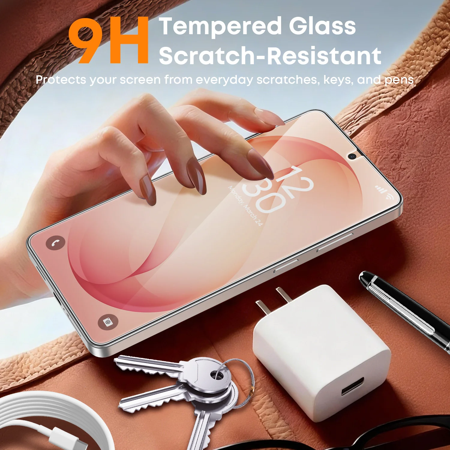 Tough On Samsung Galaxy Tempered Glass Screen Protector 2 Pack with Installation Kit - Image 4