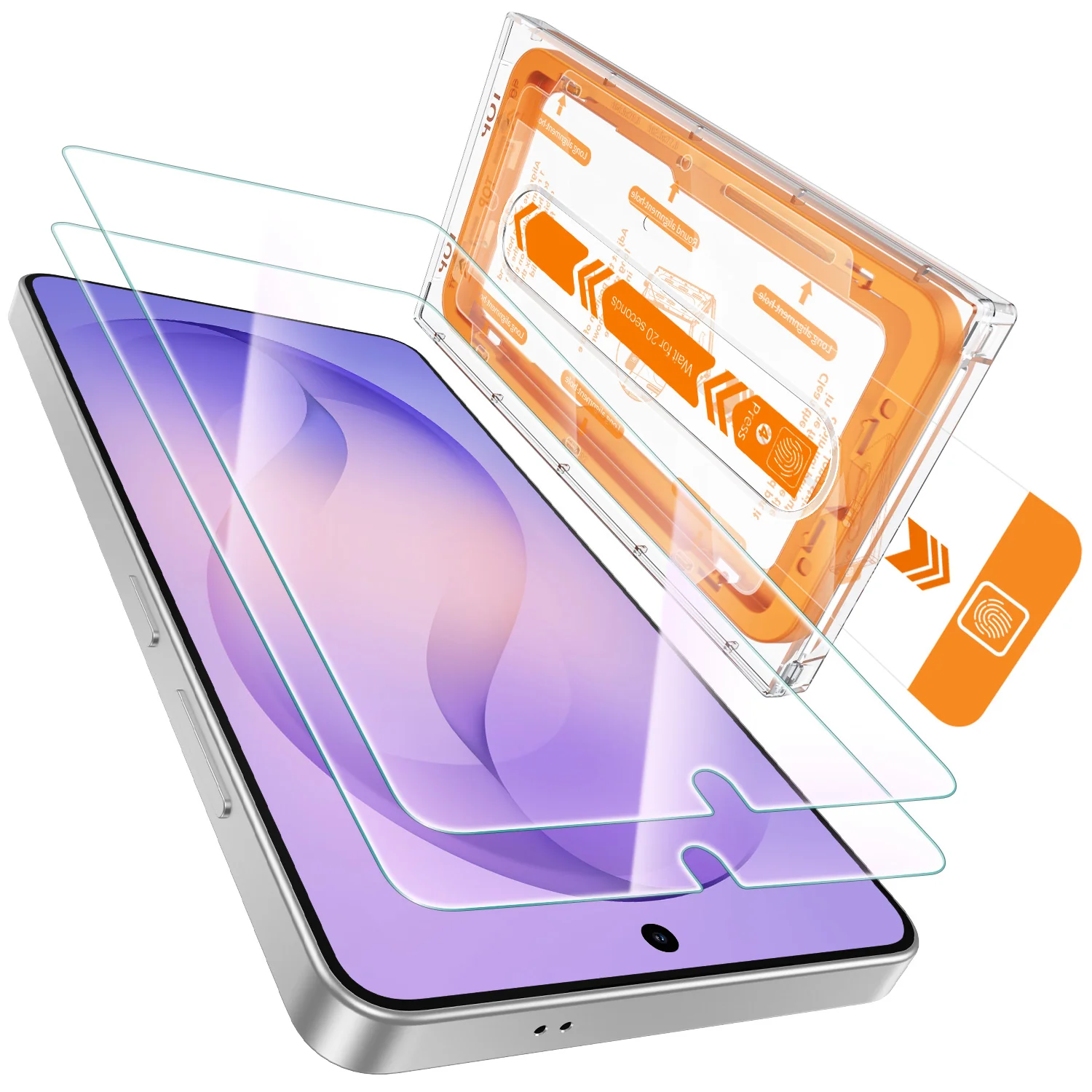 Tough On Samsung Galaxy Tempered Glass Screen Protector 2 Pack with Installation Kit - Image 7