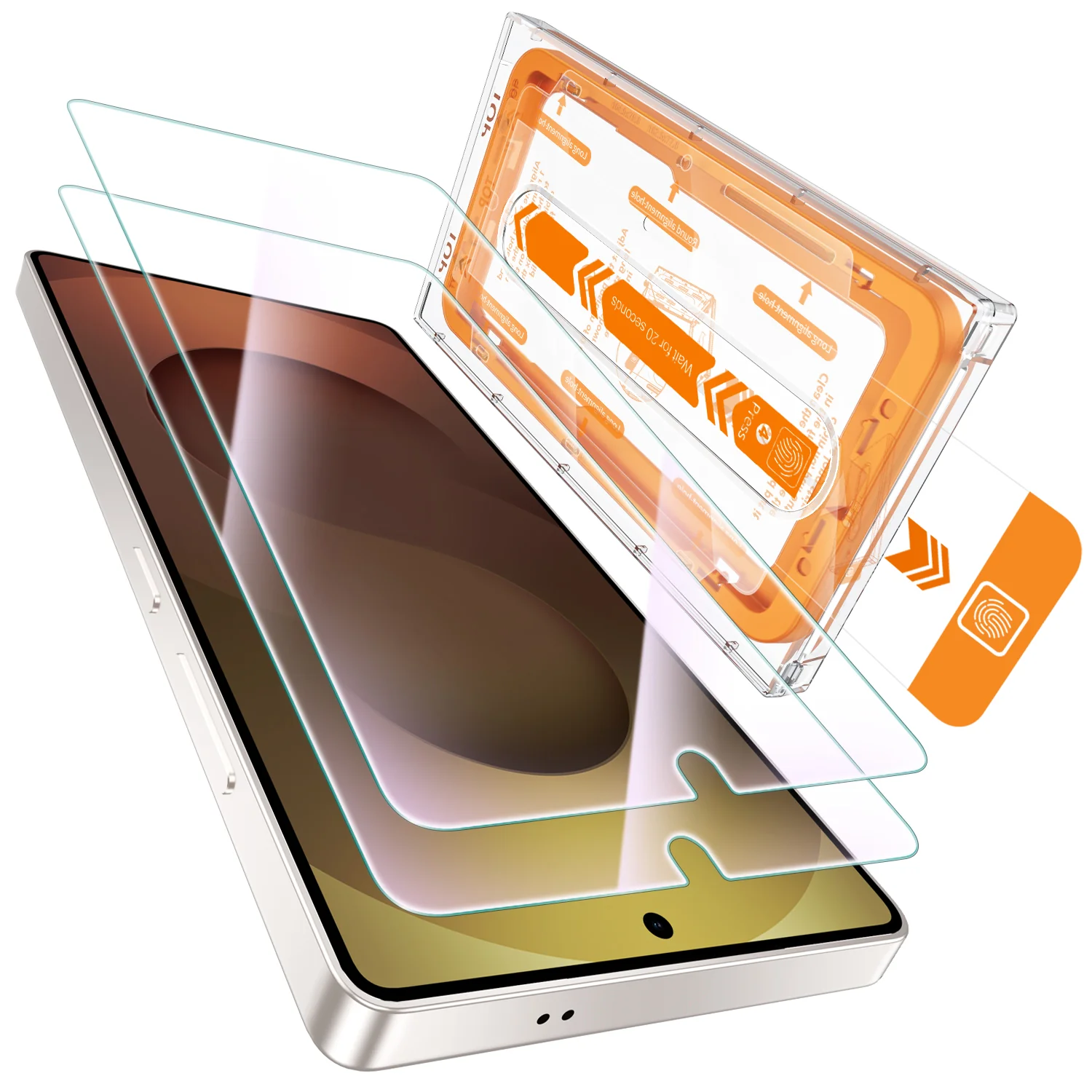 Tough On Samsung Galaxy Tempered Glass Screen Protector 2 Pack with Installation Kit - Image 8