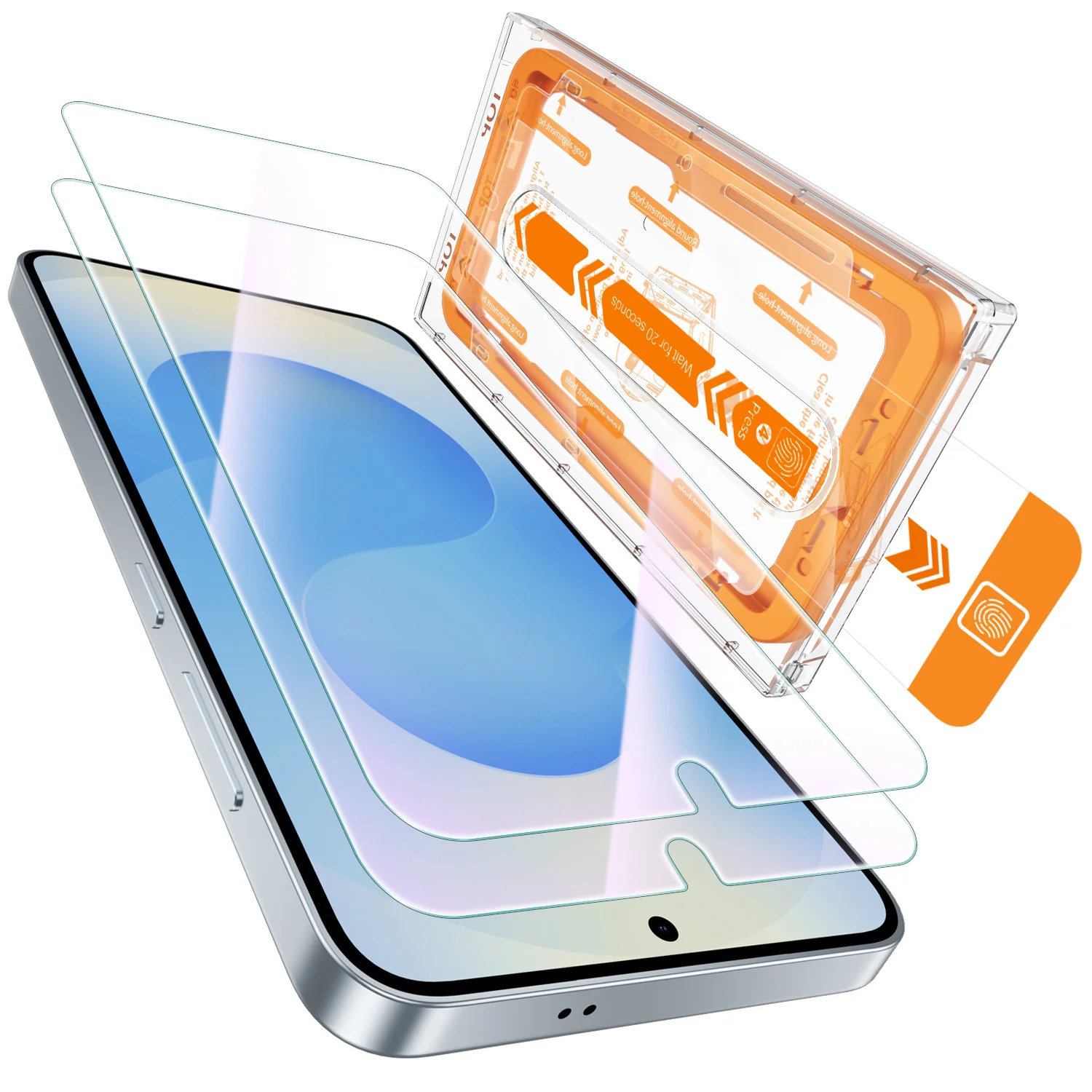 Tough On Samsung Galaxy Tempered Glass Screen Protector 2 Pack with Installation Kit - Image 9