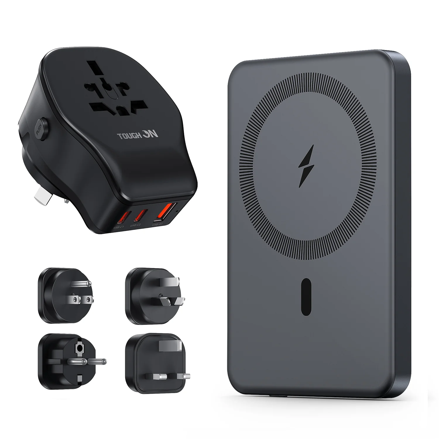 Tough On Travel Power Kit - Ultra Slim Magnetic Power Bank and Universal Travel Charger - Image 2