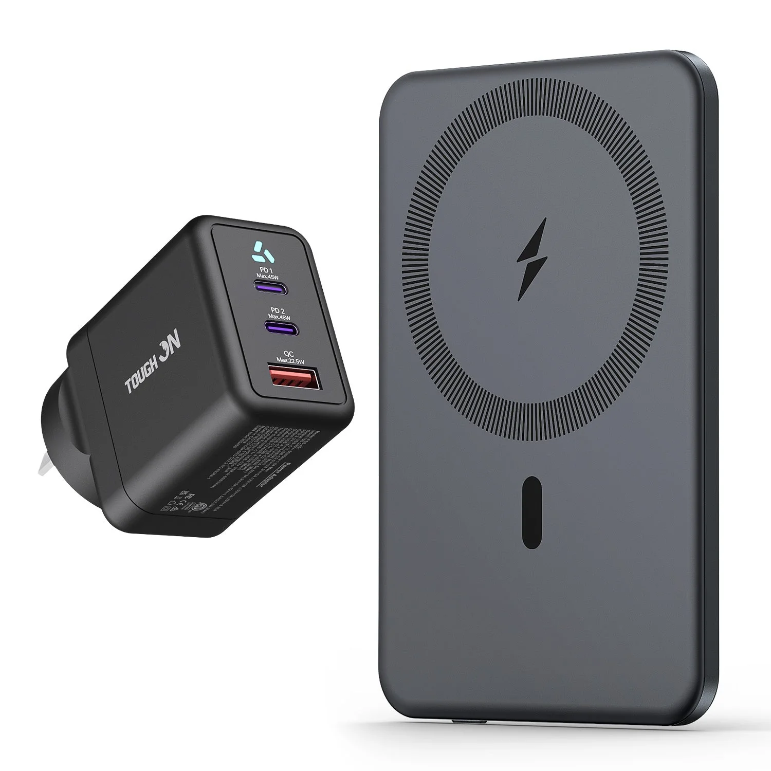Tough On Ultra Slim Magnetic Power Bank with 45W Charger Bundle