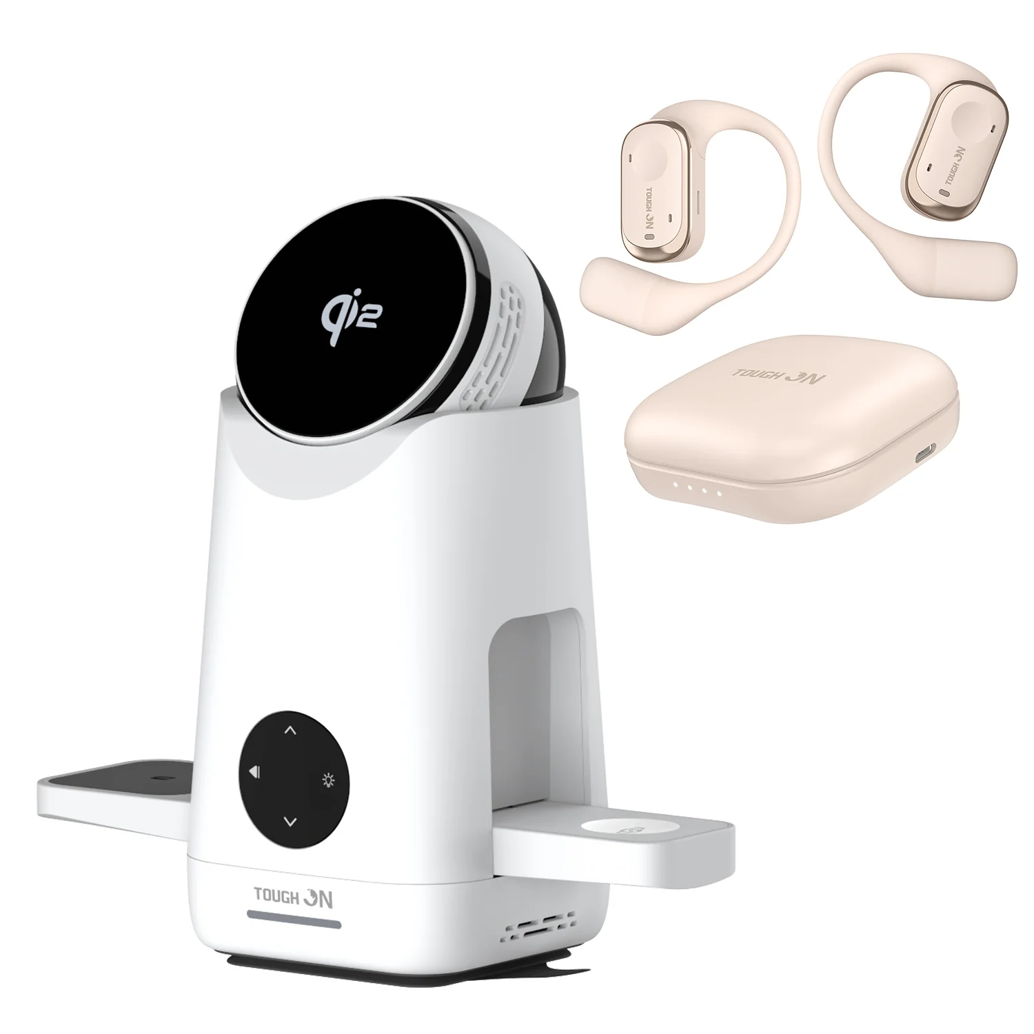 Tough On Wireless Desk Pro Set – MagMax QI2 3 in 1 Wirless Charger and Open-Ear Headphones - Image 2