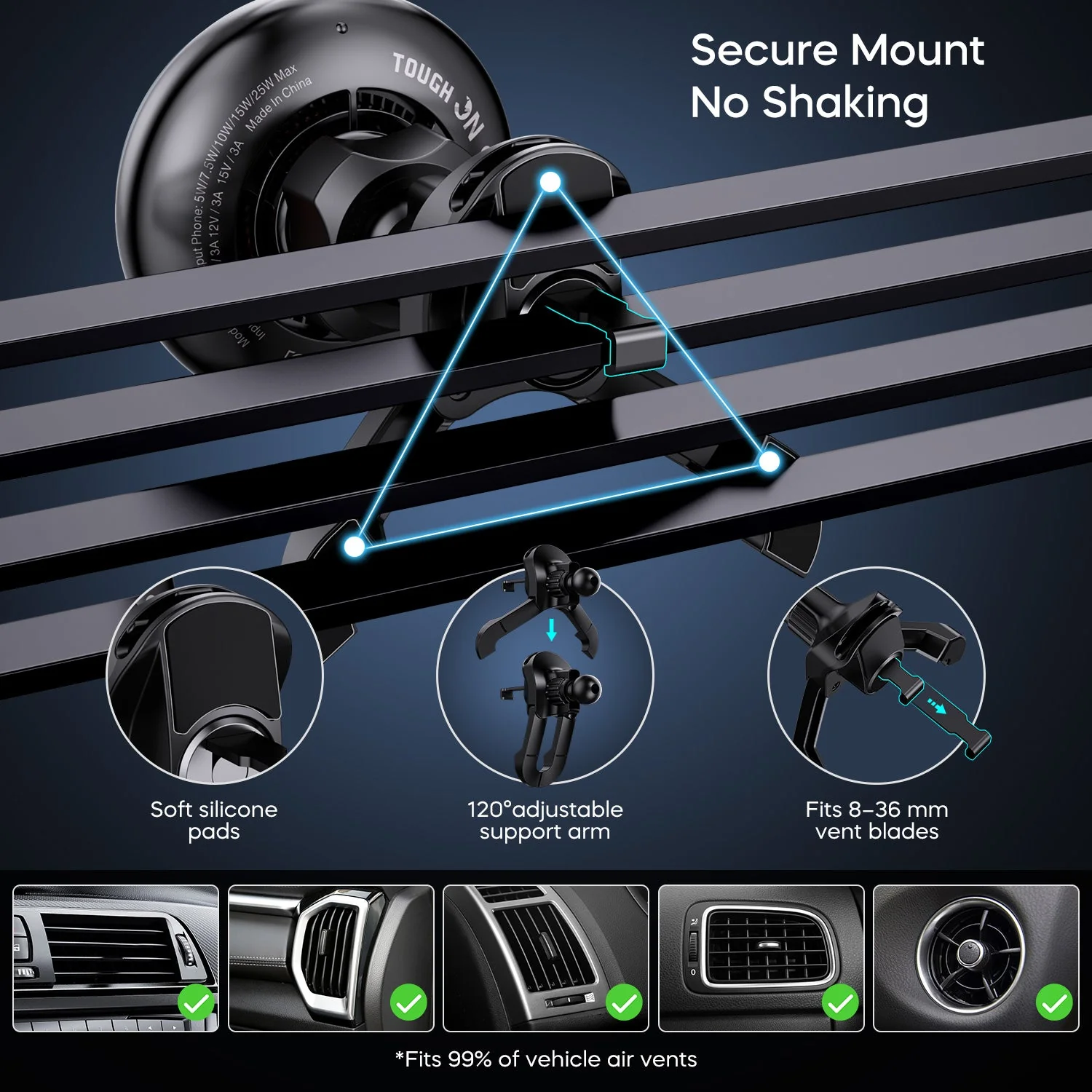 TurboCharge Qi2.2 25W Magnetic Wireless Car Charger with Active Cooling - Image 3