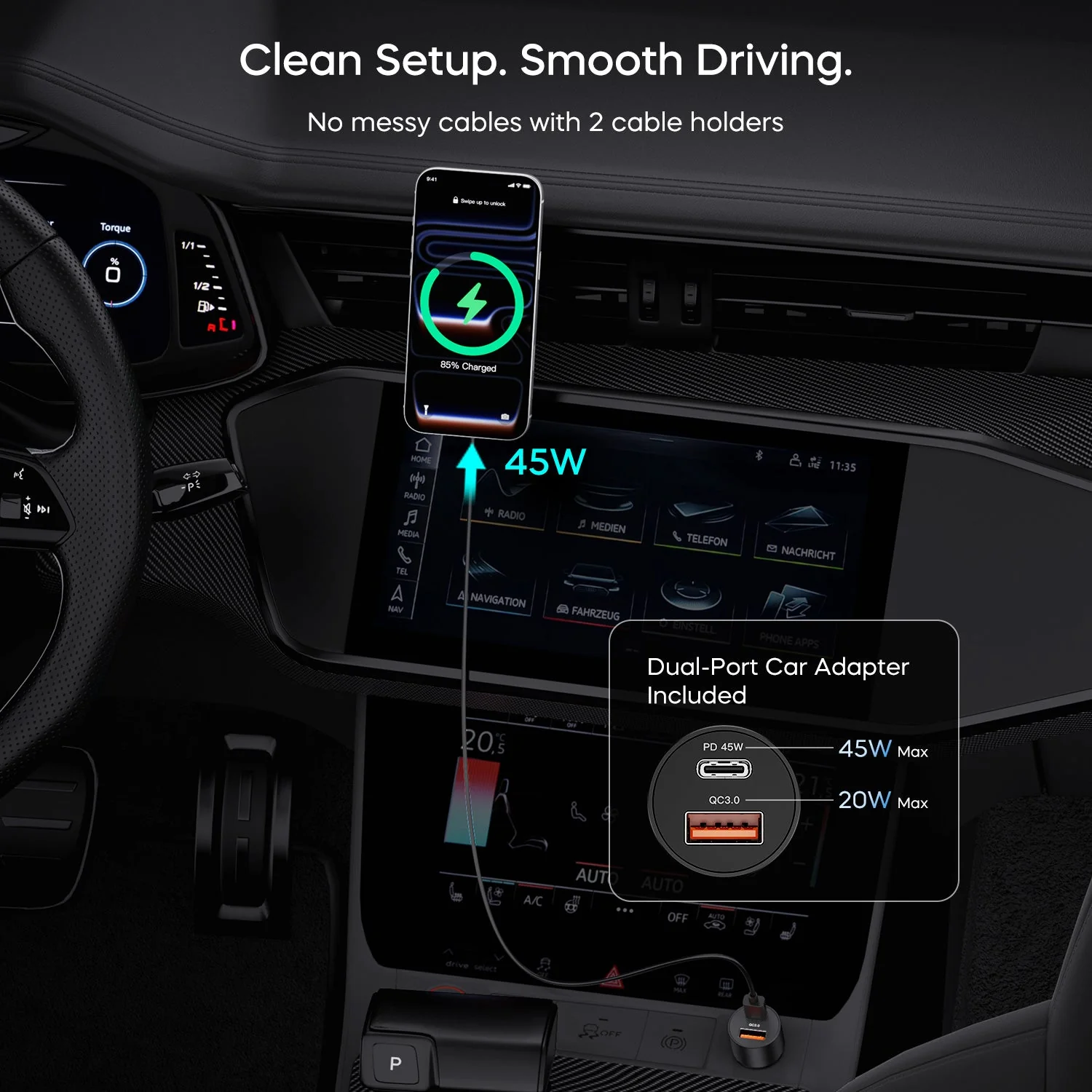 TurboCharge Qi2.2 25W Magnetic Wireless Car Charger with Active Cooling - Image 9