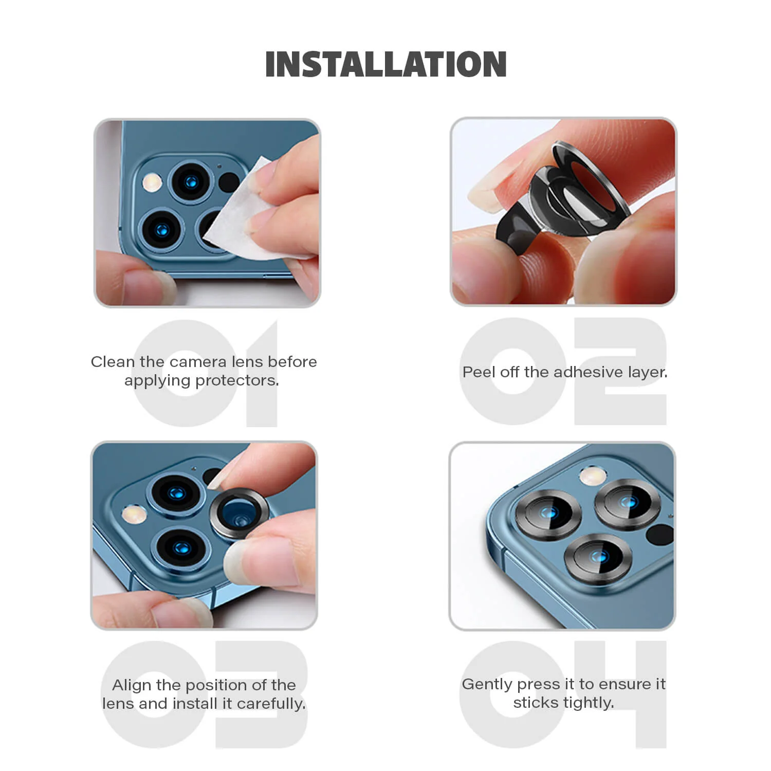 Type Gorilla iPhone 11 Pro Max Rear Camera Glass Protector Black - Image 21