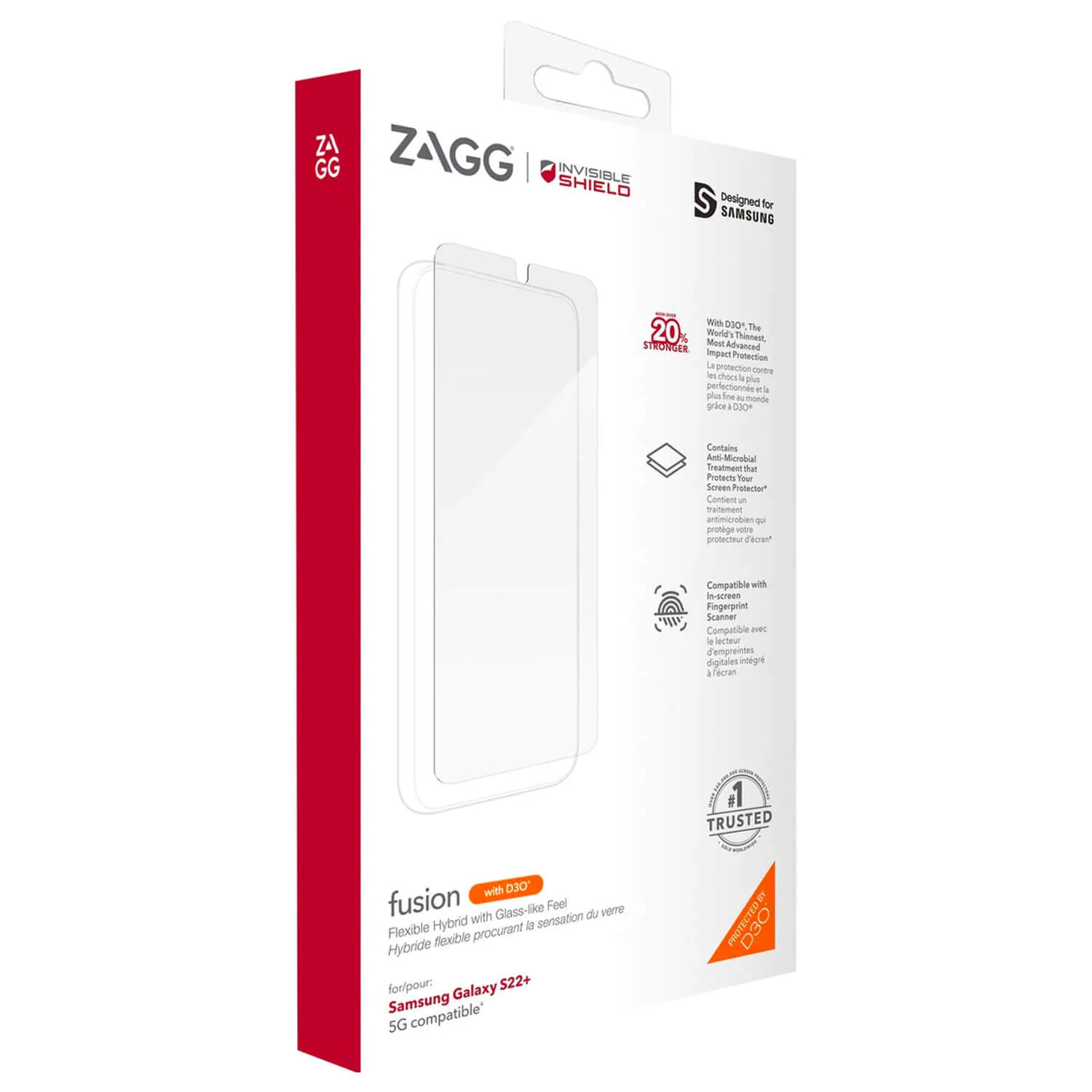 ZAGG InvisibleShield Samsung Galaxy S22 Plus 5G Screen Protector Fusion with D3O - Image 6