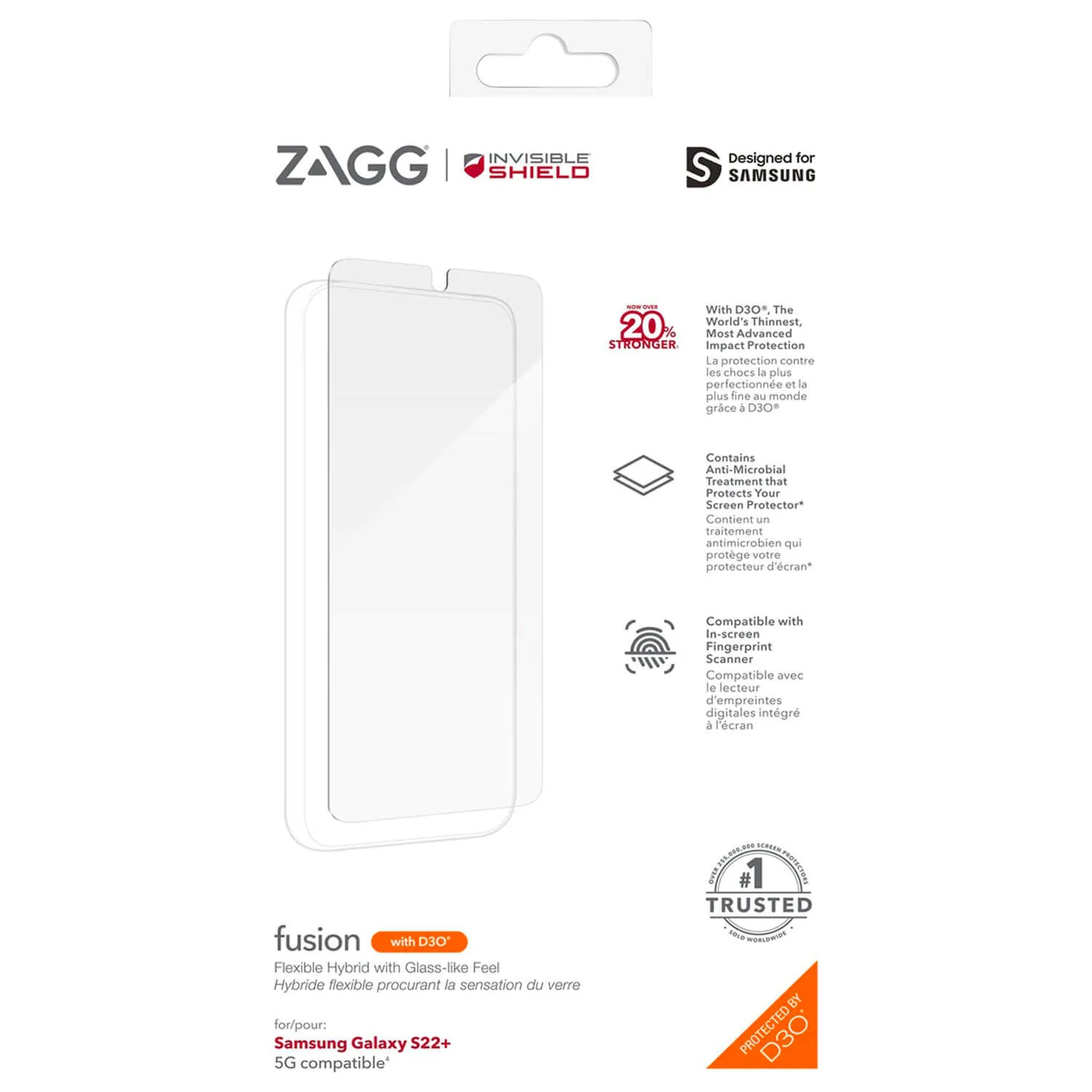 ZAGG InvisibleShield Samsung Galaxy S22 Plus 5G Screen Protector Fusion with D3O - Image 7