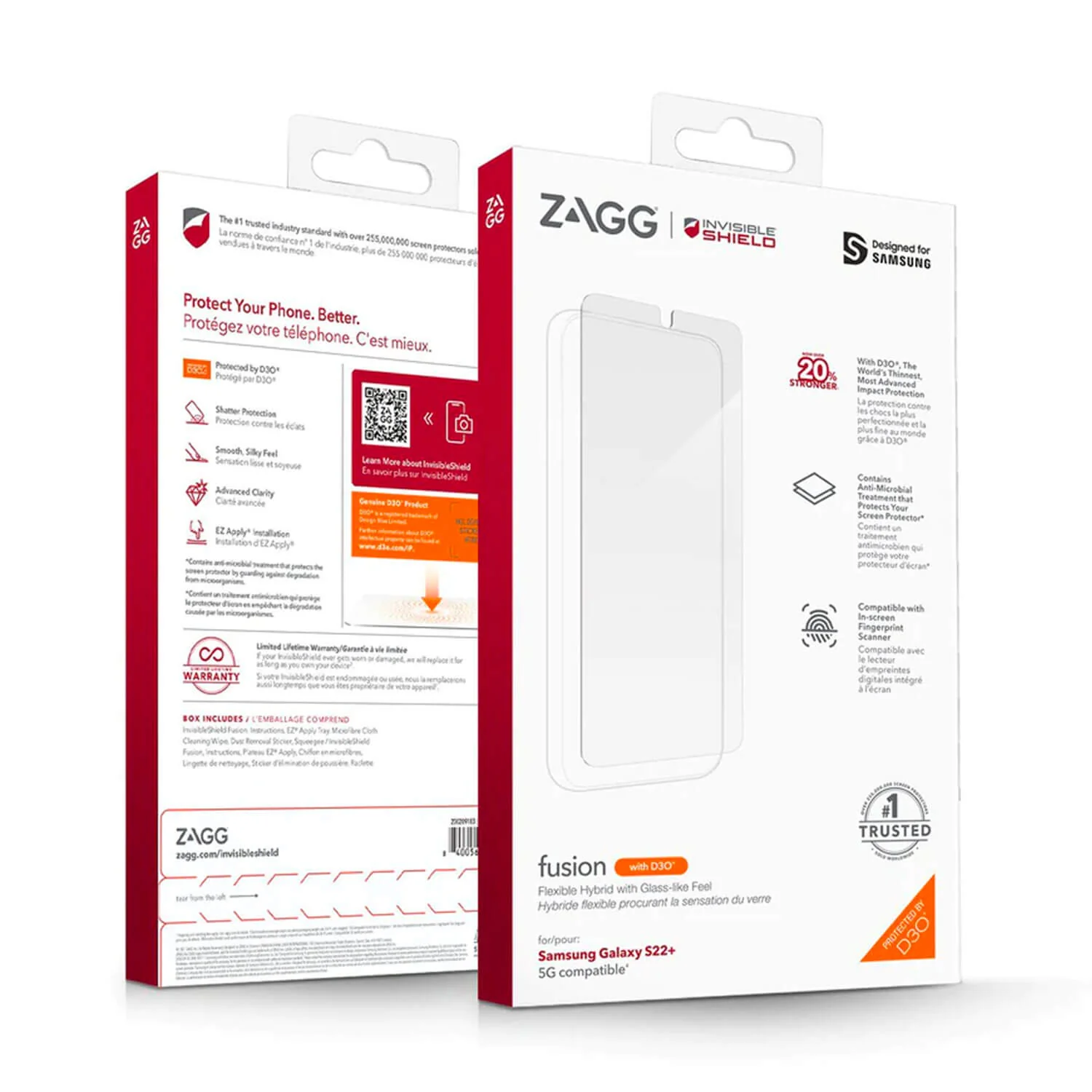 ZAGG InvisibleShield Samsung Galaxy S22 Plus 5G Screen Protector Fusion with D3O - Image 8